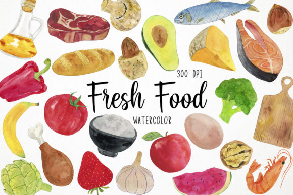 Download Watercolor Fresh Food Clipart, Organic - Watercolor Collection