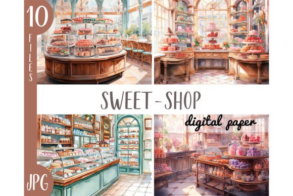 Download Watercolor Sweet Shop- Candy Store JPG - Watercolor Collection