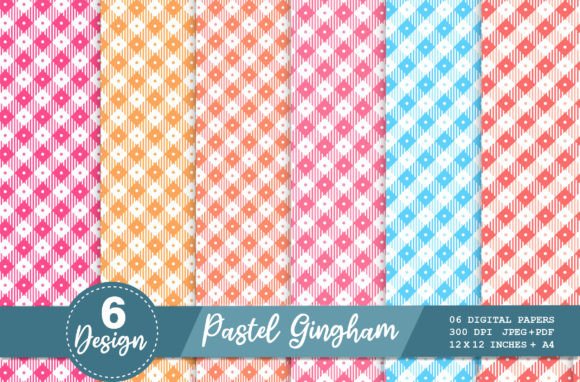 Download 6 Pastel Gingham Digital Paper Pattern - Premium Resources