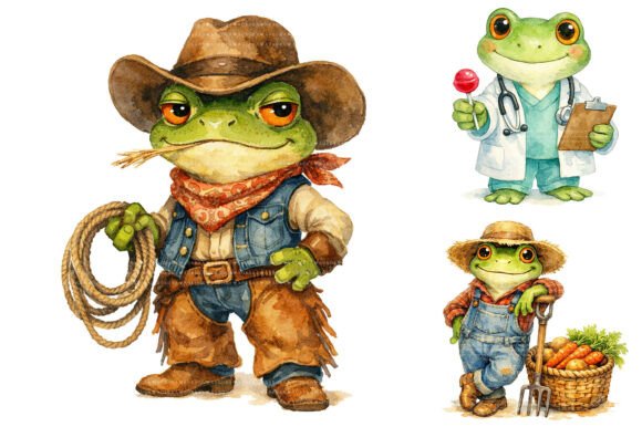 Download Cute Watercolor Frog Clipart Bundle Pack - Watercolor Collection