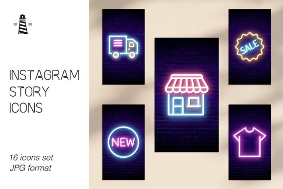 Download Neon Tubes Instagram Shop Icons - Instagram shop Collection