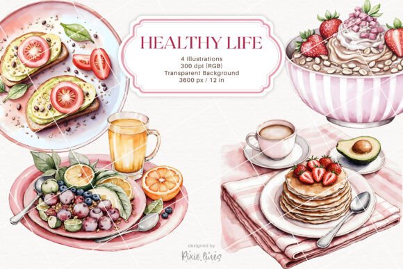 Download Watercolor Healthy Food, Self Care - Watercolor Collection